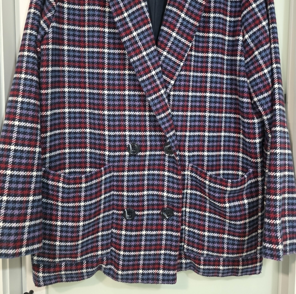 NWOT Monki Double Breasted Plaid Blazer Sz M - Picture 4 of 16